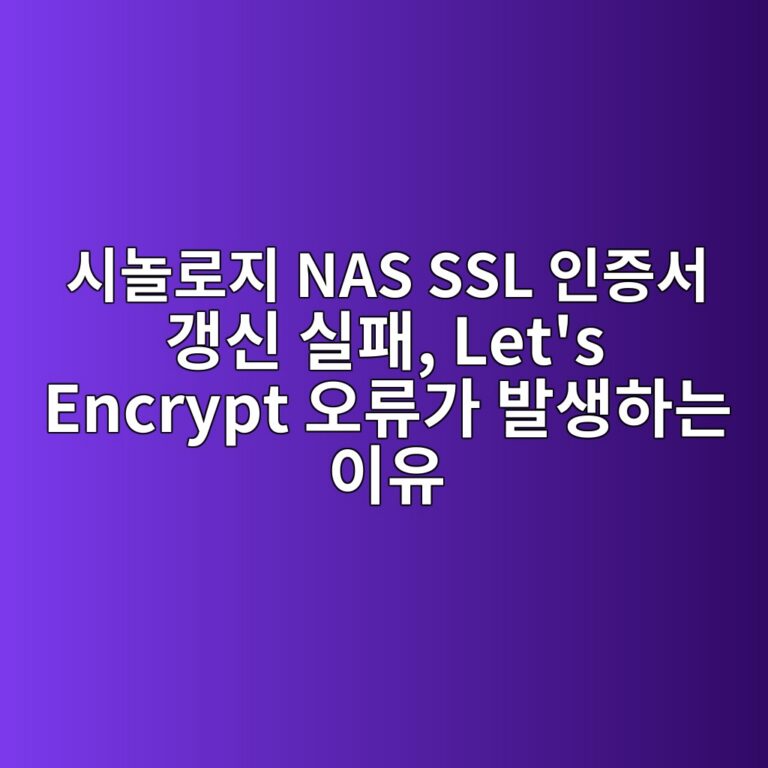 시놀로지 NAS SSL 인증서 갱신 실패, Let's Encrypt 오류가 발생하는 이유 5 ec8b9ceb8680eba19ceca780 nas ssl ec9db8eca69dec849c eab0b1ec8ba0 ec8ba4ed8ca8 lets encrypt ec98a4eba598eab080 ebb09cec839ded9598eb8a94 ec9db4 1787626261